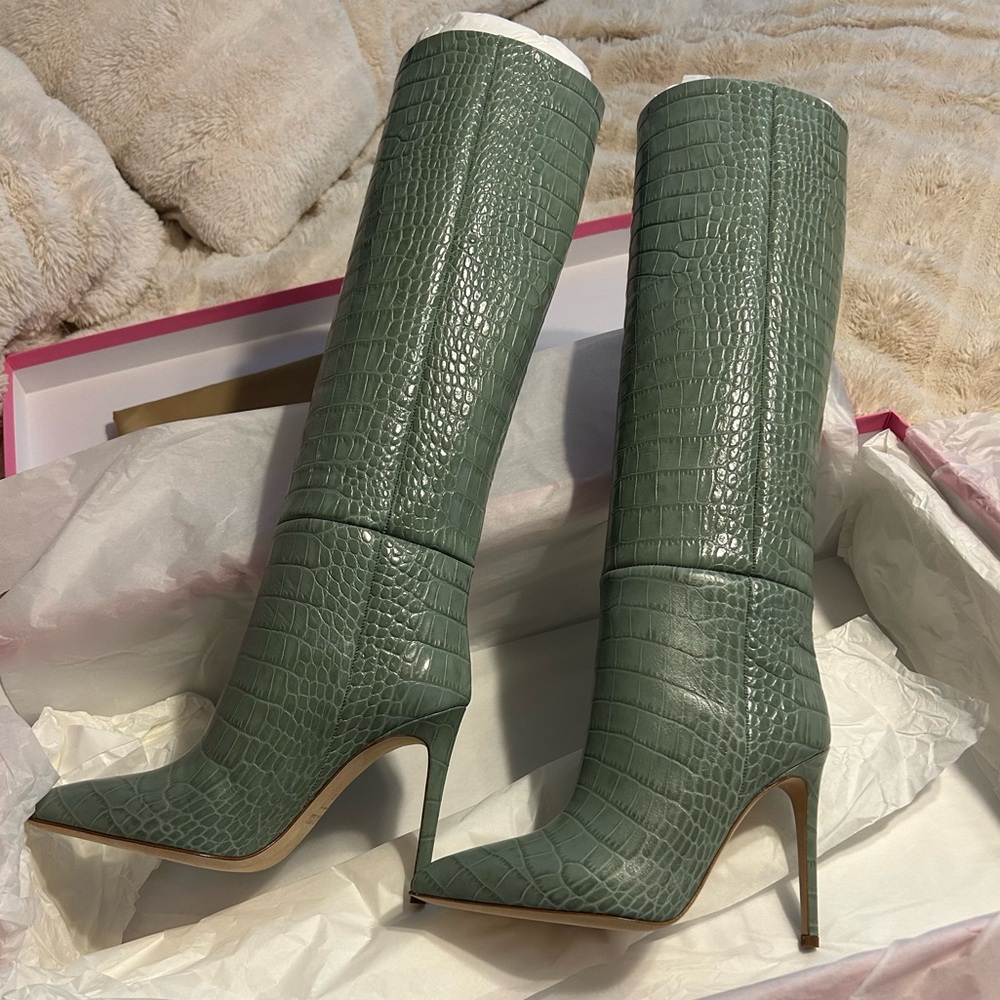 New With Box Paris Texas Knee High Leather Boots